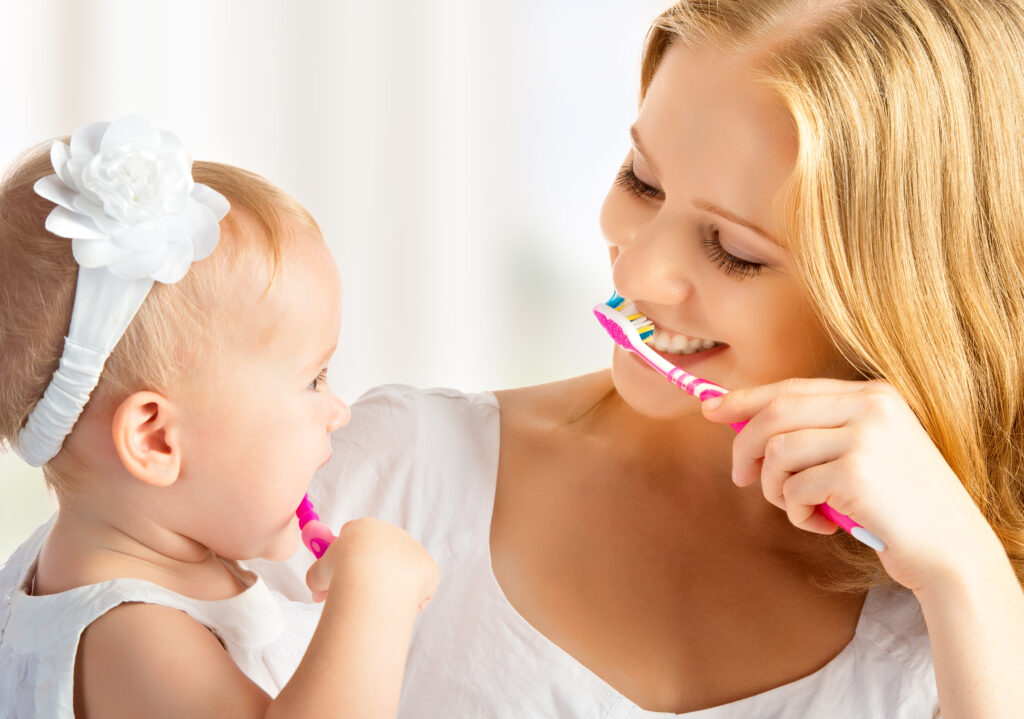 brushing my child's teeth